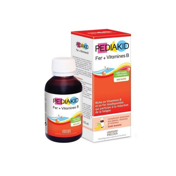  Siro Pediakid Fer + Vitamines B giúp bổ sung thảo mộc, Vitamin, khoảng chất (125ml) 