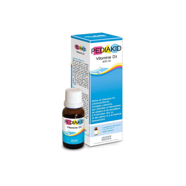  Siro Pediakid Vitamin D3 bổ sung Vitamin D cho cơ thể, tăng hấp thụ canxi (20ml) 