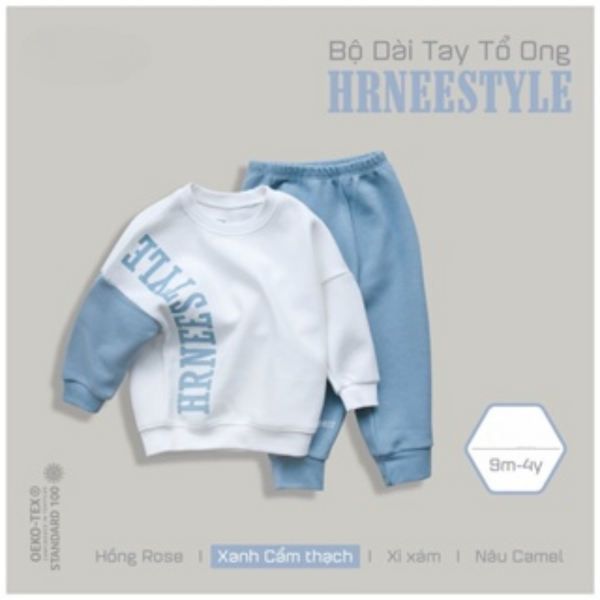  Hrnee - BỘ DÀI TAY TỔ ONG HRNEE STYLE Xanh Cẩm Thạch 