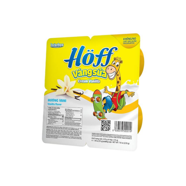  Váng sữa Hoff vị vani 6M+ (55g x 4 hộp) 