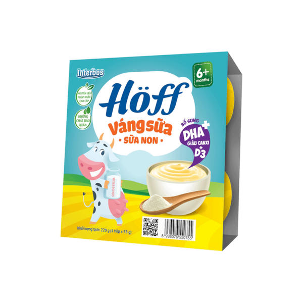  Váng sữa vị sữa non Hoff 6M+ (55g x 4 hộp) 