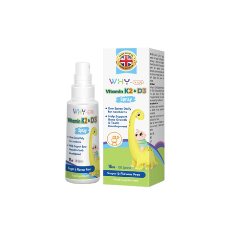  Vitamin D3K2 Why - Kids Anh bổ sung Vitamin D3 và Vitamin K2 dạng xịt (15ml) 