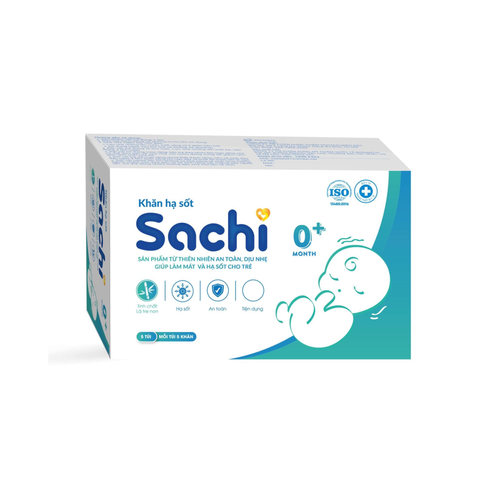  Khăn hạ sốt thảo dược Sachi hạ nhiệt giảm sốt (25 pcs) 