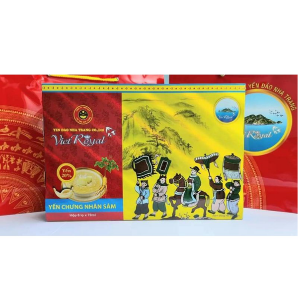  Yến chưng nhân sâm Yến Đảo Nha Trang Viet Royal 20% yến (6 lọ x 70ml) 