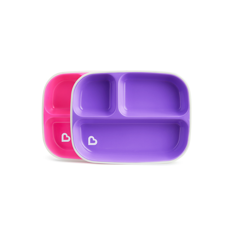  Bộ 2 đĩa chia ngăn chống trượt Munchkin (hồng- tím) 