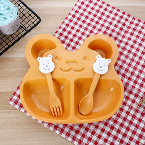  Set bát thìa ăn bột hình gấu 