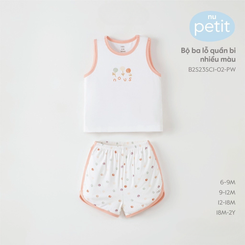  Nous - Bộ ba lỗ quần bi nhiều màu 18M 