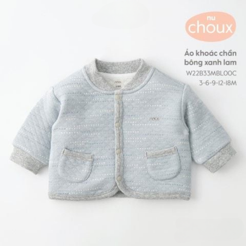 Nous - Áo khoác chần bông xanh lam 12M 