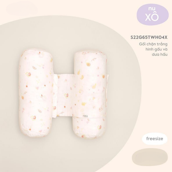  Nous - Gối chặn trắng hình gấu và dưa hấu FS 