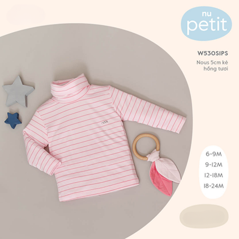  Nous - Áo 5cm kẻ hồng tươi 12M 