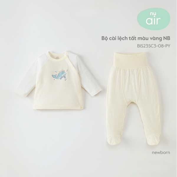  Nous - Bộ cài lệch tất màu vàng NB 
