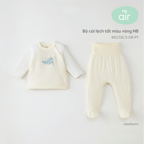  Nous - Bộ cài lệch tất màu vàng NB 