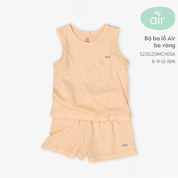  Bộ ba lỗ Air be vàng 18M 