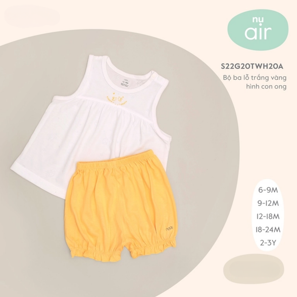  Nous - Bộ ba lỗ trắng vàng hình con ong 18M 