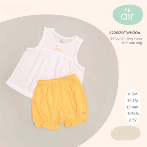  Nous - Bộ ba lỗ trắng vàng hình con ong 18M 