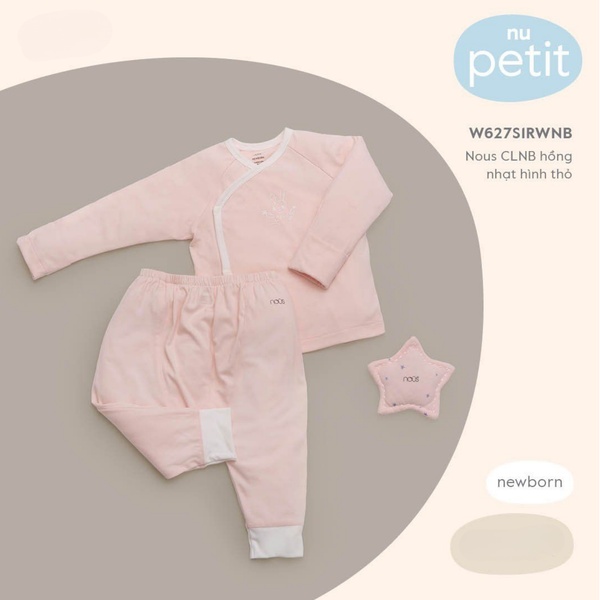  Bộ cài lệch hồng in hình thỏ NB 