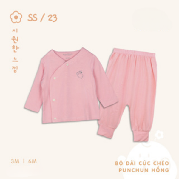  Chaang - Bộ dài cúc giữa Punchun hồng đỗ 3M 