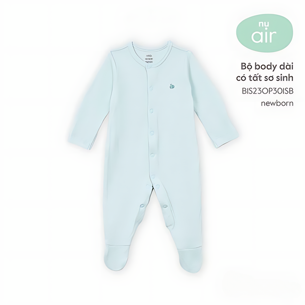  Bộ body dài có tất sơ sinh màu xanh NB 