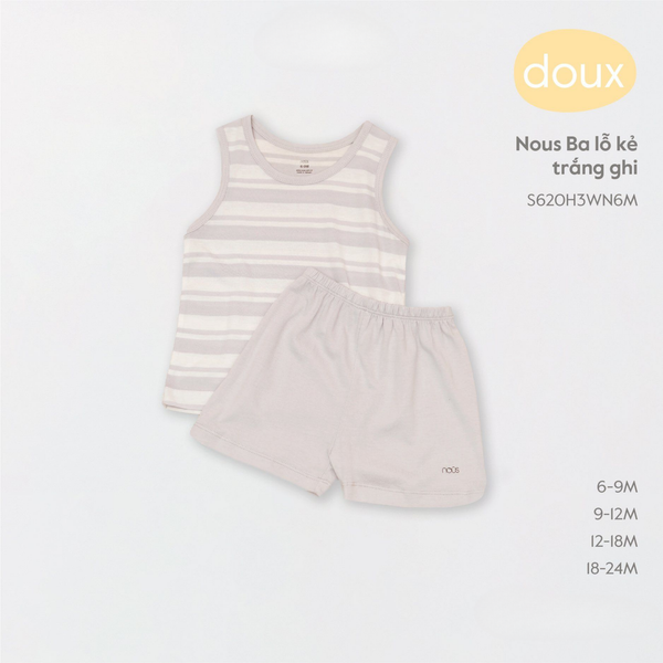  Nous - Ba lỗ kẻ trắng ghi 18M 