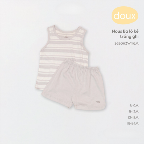  Nous - Ba lỗ kẻ trắng ghi 18M 