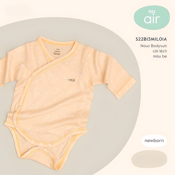  Nous - Bodysuit cài lệch màu be NB 