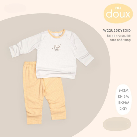  Nous - Bộ bổ trụ sau kẻ caro nhỏ vàng 18M 