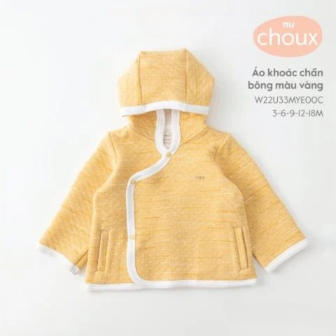  Áo khoác chần bông màu vàng 12M 