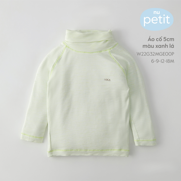  Nous - Áo cổ 5cm màu xanh lá 12M 