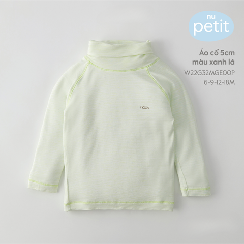  Nous - Áo cổ 5cm màu xanh lá 6M 