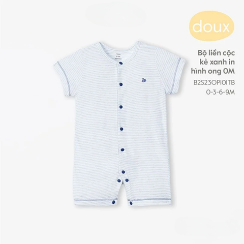  Nous - Bộ liền cộc kẻ xanh in hình ong 9M 