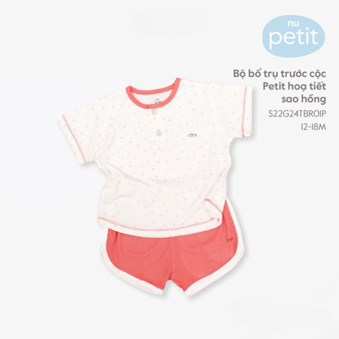  Nous - Bộ bổ trụ trước cộc Petit hoạ tiết sao hồng 12M 
