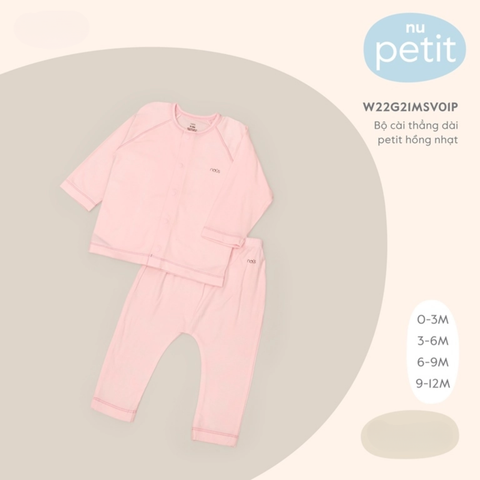  Nous - Bộ cài thẳng dài petit hồng nhạt 9M 