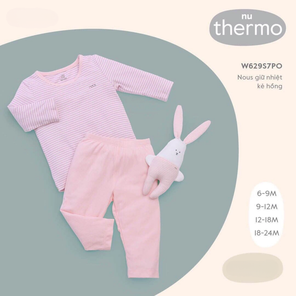 Nous - Bộ giữ nhiệt kẻ hồng 12M 
