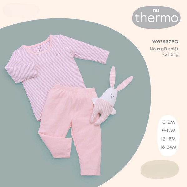  Nous - Bộ giữ nhiệt kẻ hồng 18M 