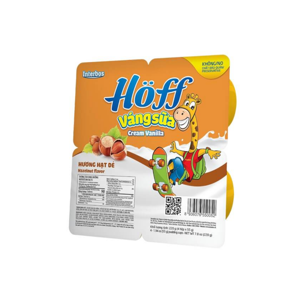  Váng sữa Hoff vị hạt dẻ 6M+ (55g x 4 hộp) 
