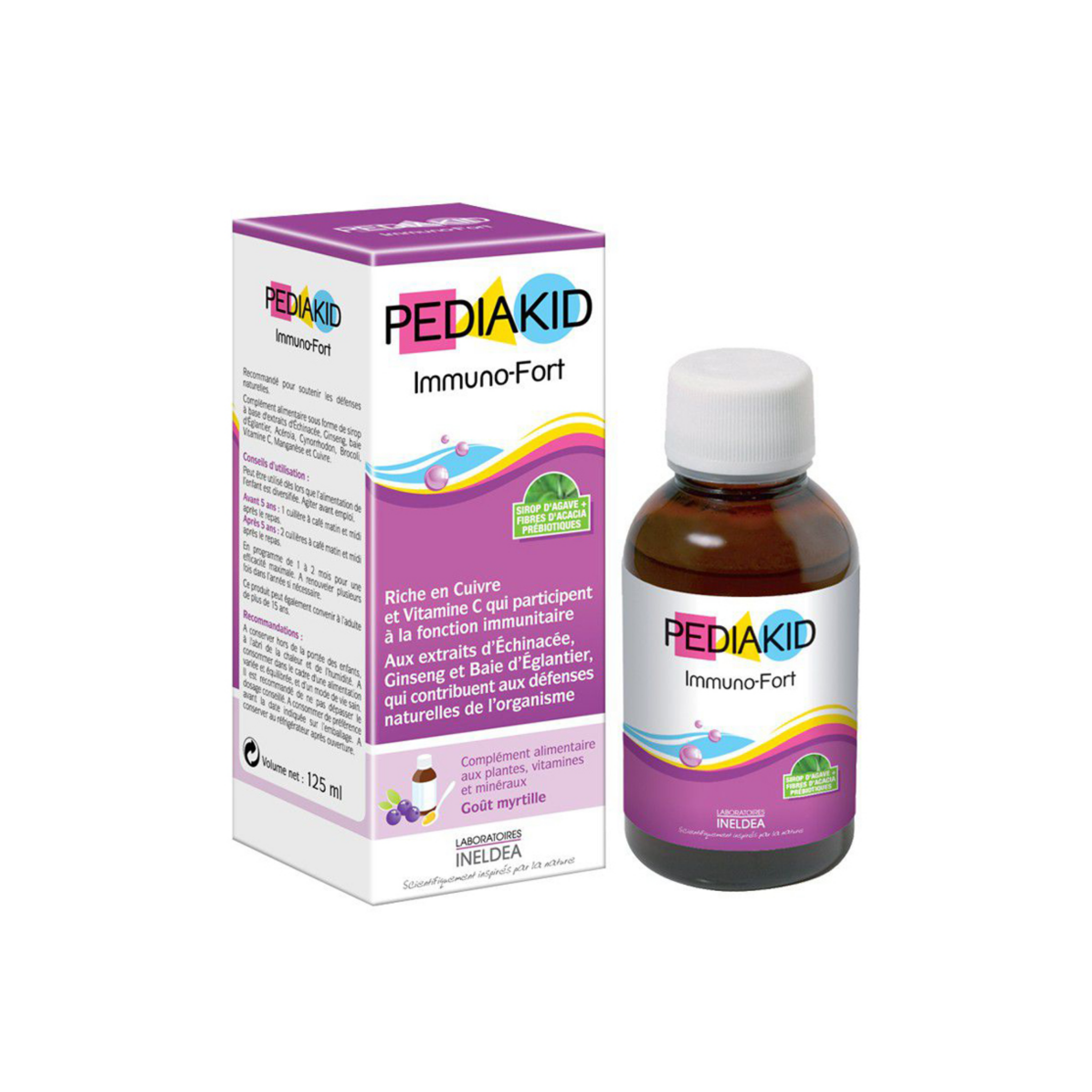  Siro Pediakid Immuno-Fort hỗ trợ tăng đề kháng, giúp bảo vệ sức khỏe (125ml) 