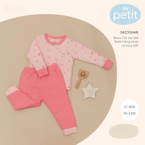  Nous - Cài vai dài Petit hồng nhạt có hoạ tiết 12M 