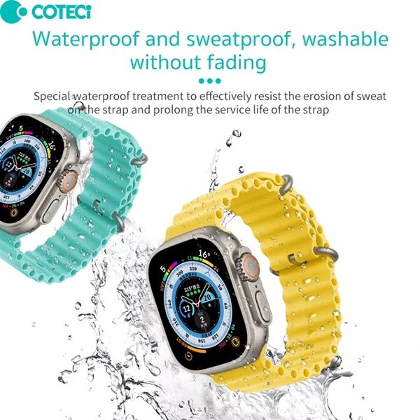  Dây Coteetci AppleWatch 40/41 Ocean Loop (cam - vàng) 