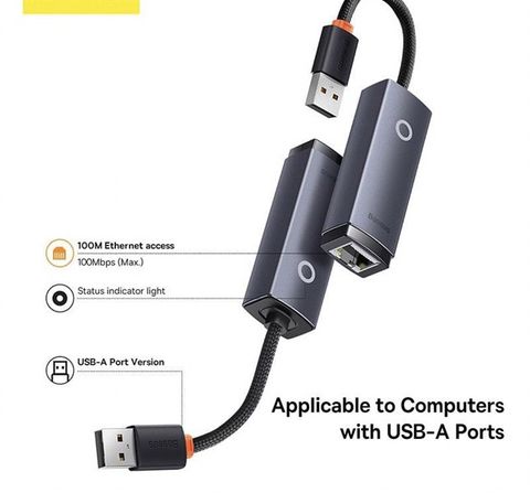  Bộ Chuyển Đổi Baseus Ethernet USB A To RJ45 (100Mbps) 