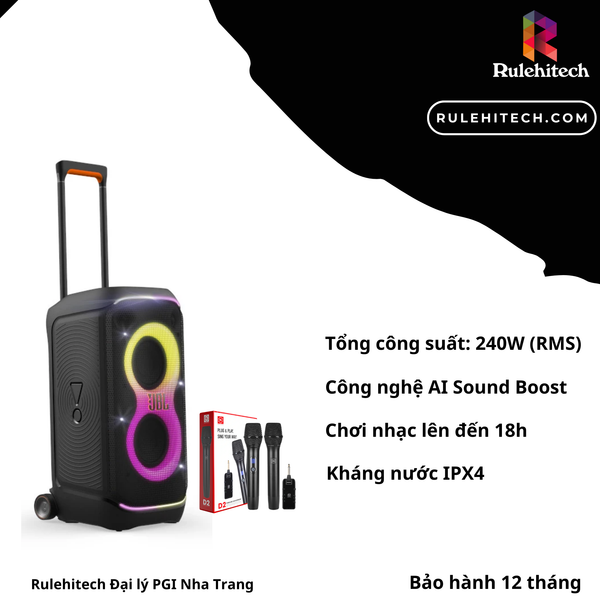  Loa JBL Partybox Stage 320 Chính Hãng PGI - Đen (Kèm Mic) 