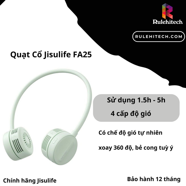  Quạt Cổ Jisulife Neck Fan Life 1 (Xanh) - FA25 