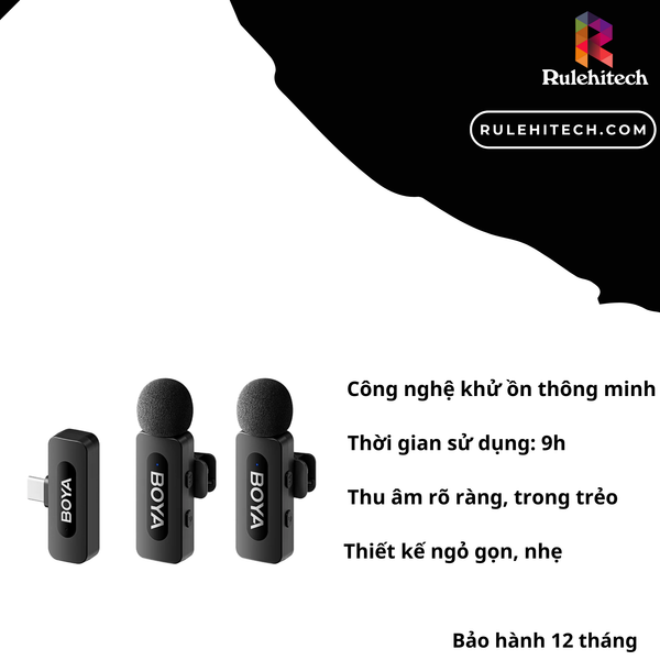  Micro Thu Âm BOYA V20 -TypeC 2 Mic 