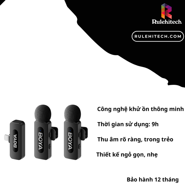  Micro Thu Âm BOYA V2 -Lightning 2 Mic 