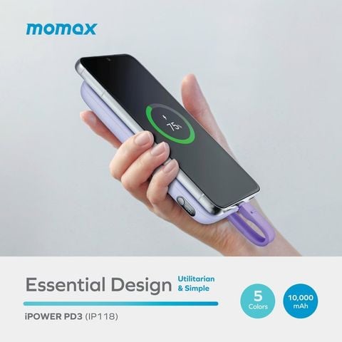  Pin Momax iPower PD 3 Kèm Cáp sạc C (Xanh) 