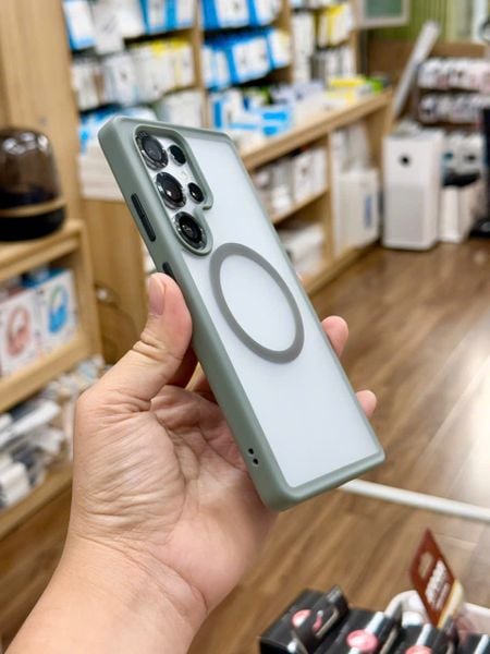  Ốp S25 Ultra Likgus Nhám Magsafe - Xám 