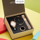  Combo đồng hồ nữ Julius Star JS-040 Kính Sapphire - Size 33 