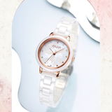  Đồng hồ nữ Julius Star JS-062 đá Ceramic - Size 29 