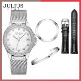  Combo đồng hồ nữ Julius Star JS-040 Kính Sapphire - Size 33 