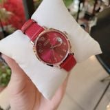  Đồng hồ đeo tay Julius nữ JA-1211 dây da đỏ - Size 30 