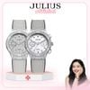  Đồng hồ nữ Julius JA-1490 dây da đính đá, đồng hồ thương hiệu hàn Quốc | Julius Official 